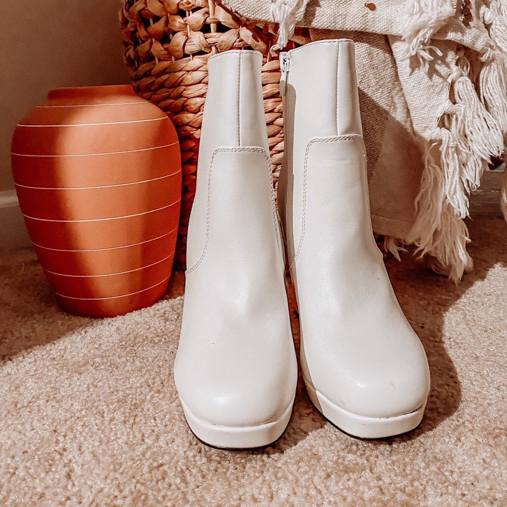 Versatile White Ankle Bootie